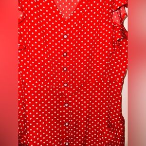 Red and white polkadot dress